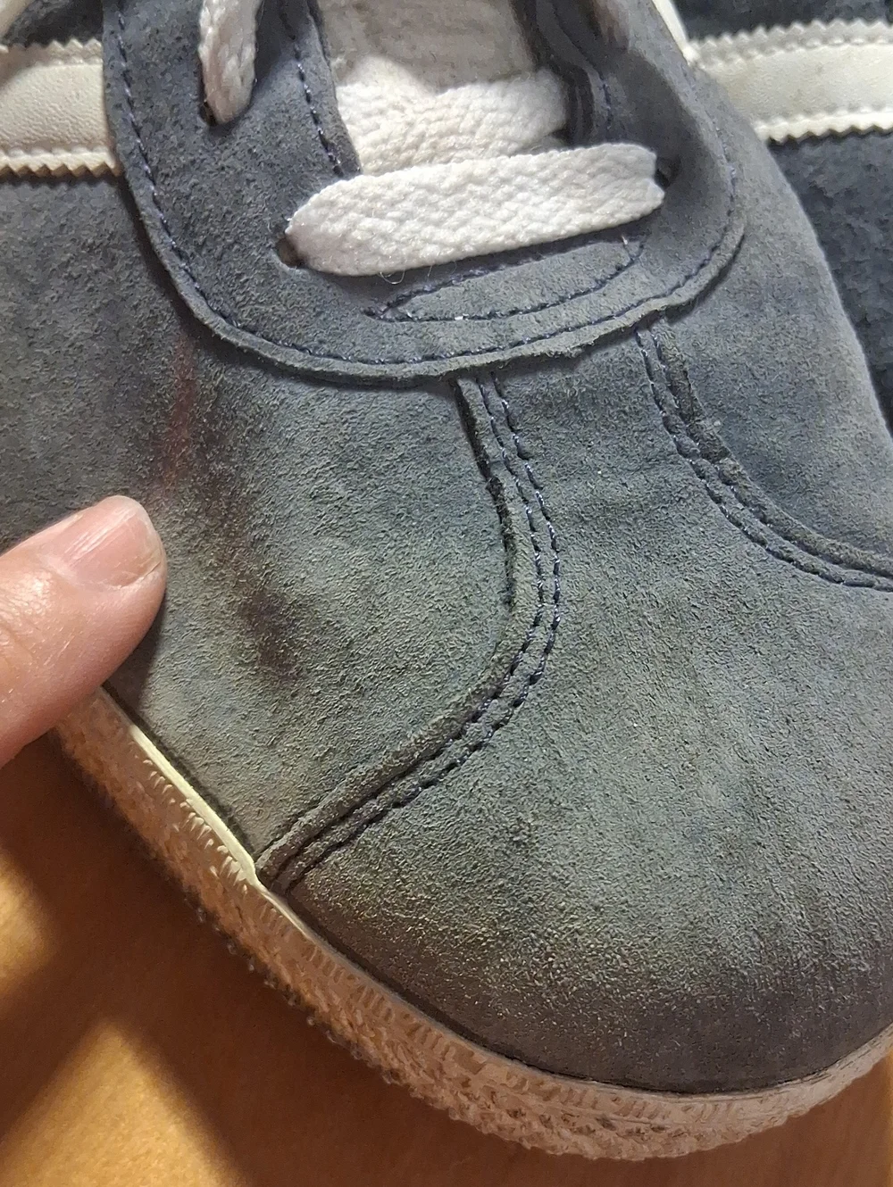 adidas Men's Suede Sneakers in Gray/blue and White Size 12